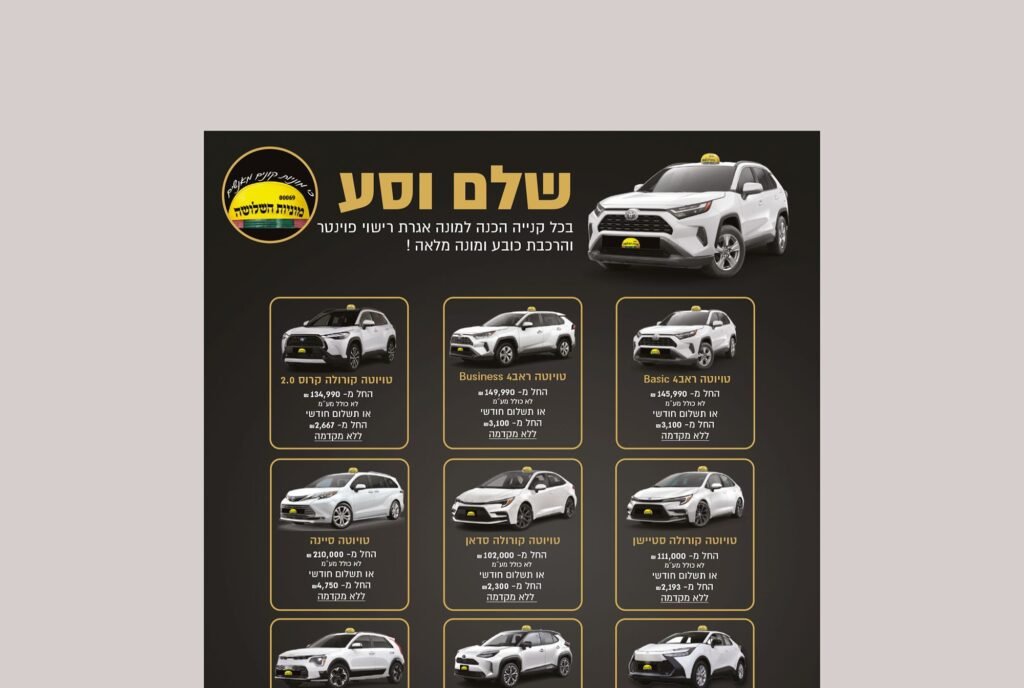 עיצוב פלייר למכירת מוניות – Chen Digital